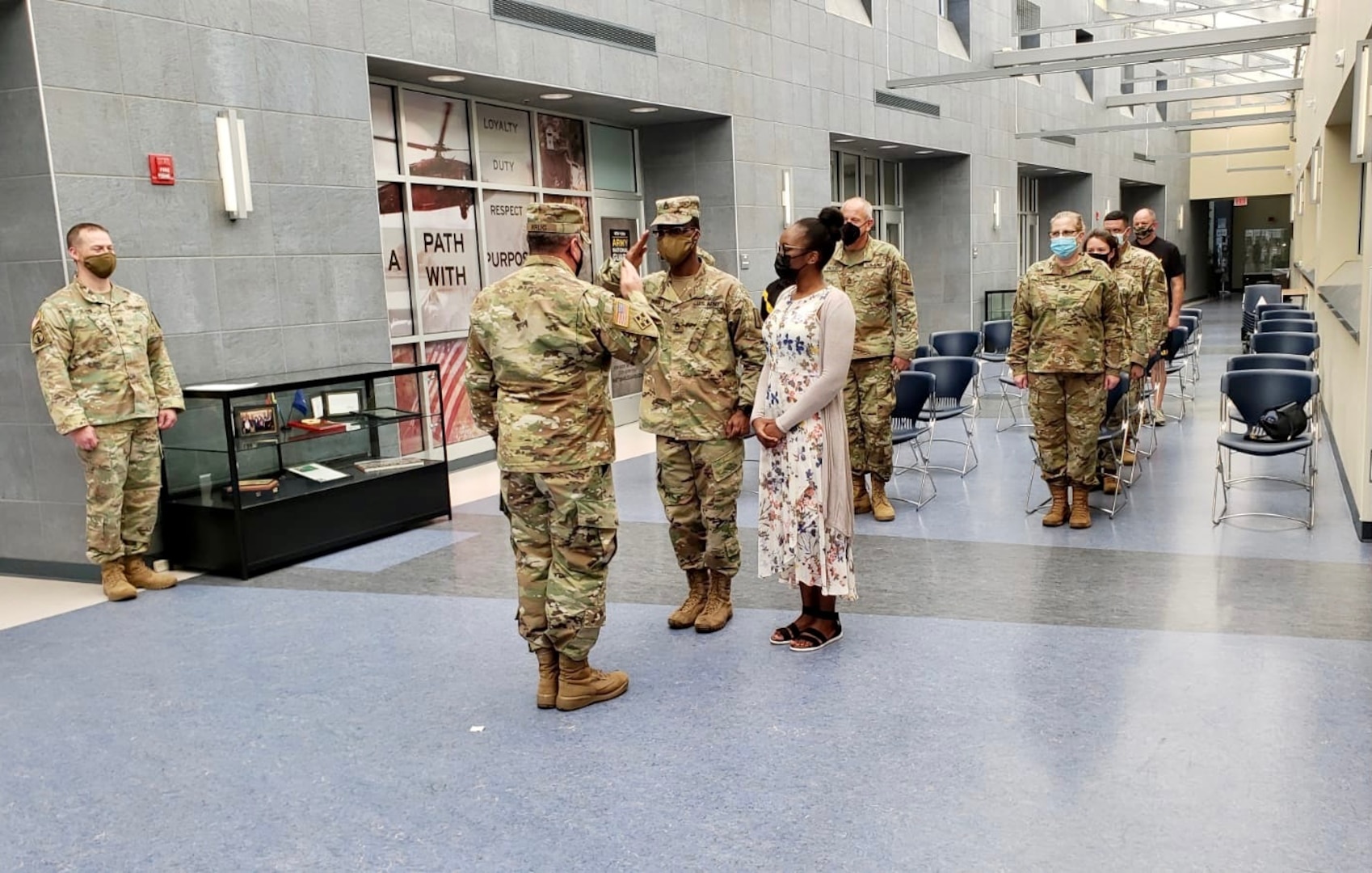 New York Army National Guard Staff Sgt. Prince Dorbor, a quartermaster and chemical equipment repairer assigned to Joint Force Headquarters, is promoted during a ceremony at New York National Guard Headquarters, Latham, New York, April 24, 2021. Dorbor immigrated from Liberia in 2005, and enlisted in the New York Army National Guard in 2011.