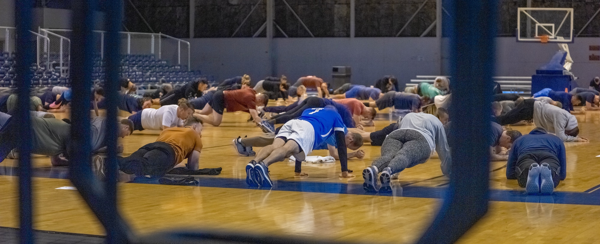 Students and instructors from the Leadership Development Course participate in a valor workout on Dec. 8, 2021, at Maxwell Air Force Base, Alabama. The workout was designed to honor the service members and civilians killed in the Rooster 73 crash of 2010. (U.S. Air Force photo by Airman 1st Class Cody Gandy)