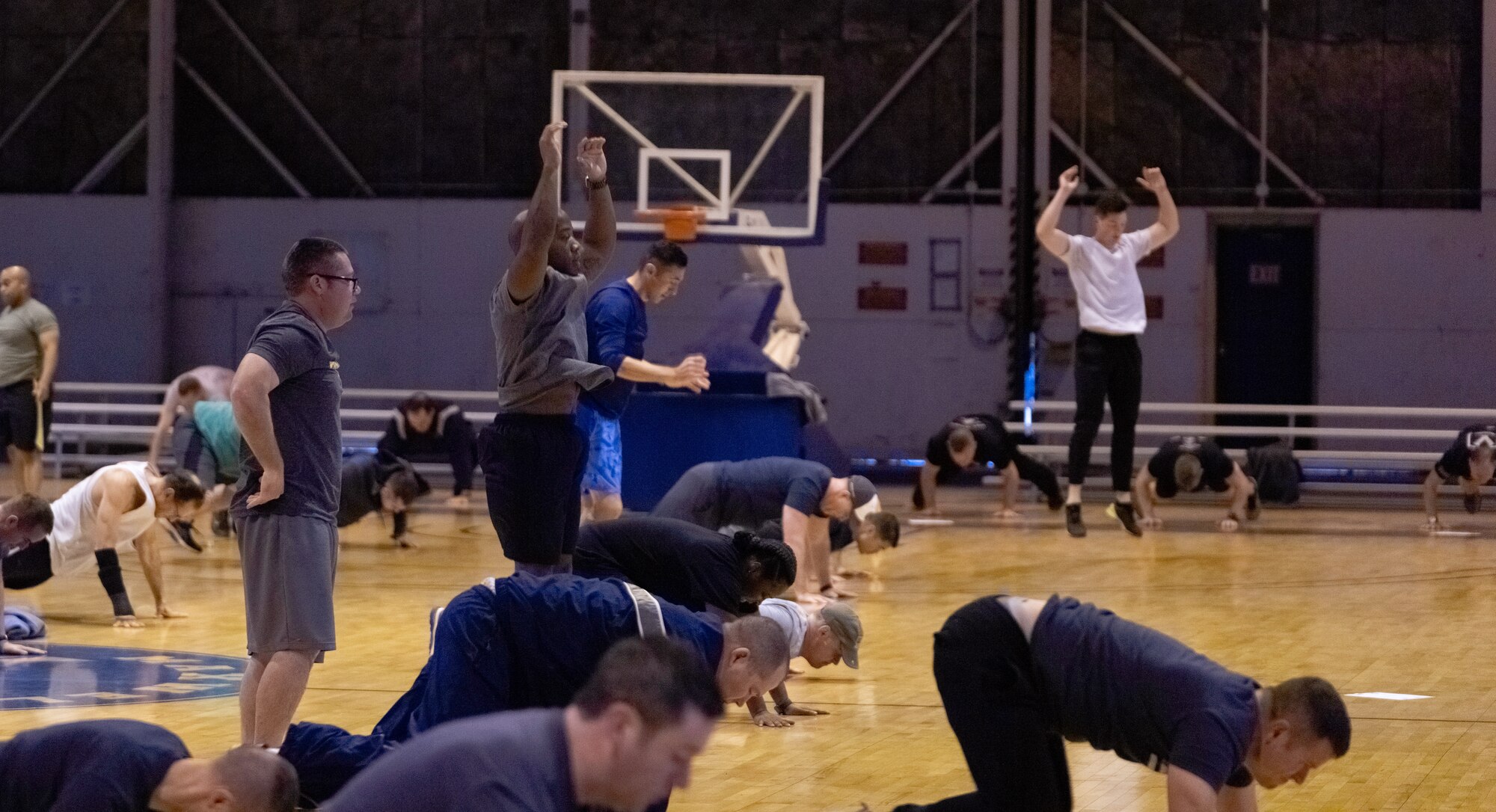 Students and instructors from the Leadership Development Course participate in a valor workout on Dec. 8, 2021, at Maxwell Air Force Base, Alabama. The workout helped students honor those lost in the Rooster 73 crash, while also building on the understanding of the responsibility they will have as squadron commanders to promote comprehensive airman fitness. (U.S. Air Force photo by Airman 1st Class Cody Gandy)