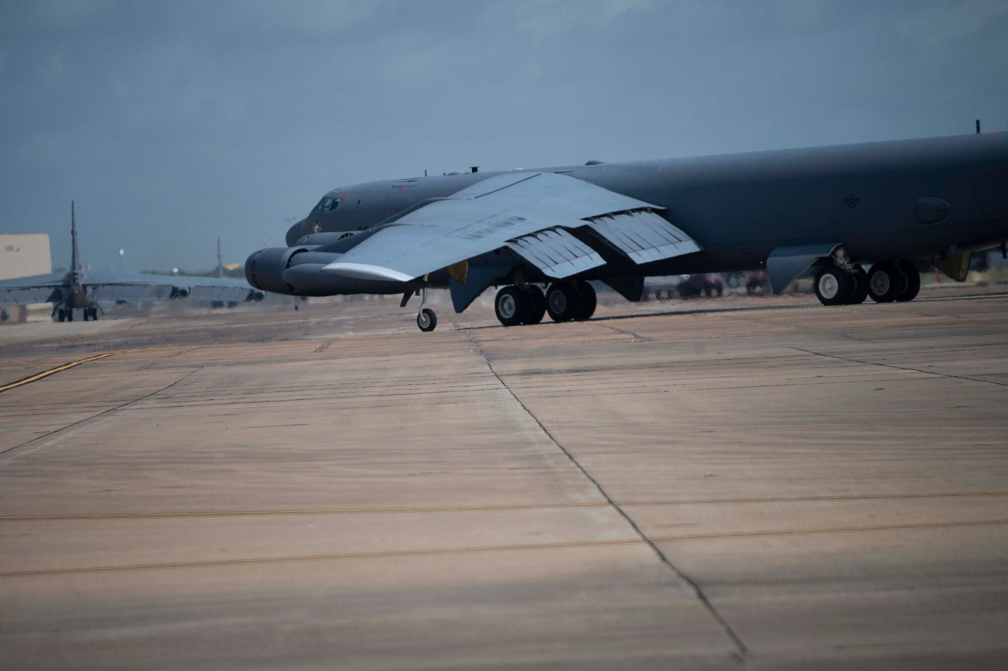 Photo of a B-52 on taxiway