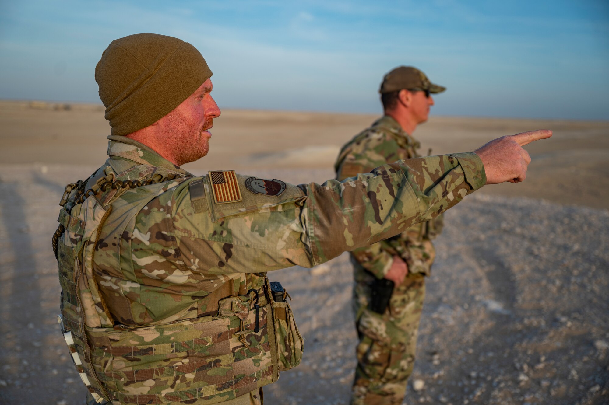 Security Forces members from the 386 ESFS provide installation defense which includes routine base security checks within a five-kilometer radius extending outward from the perimeter of ASAB.