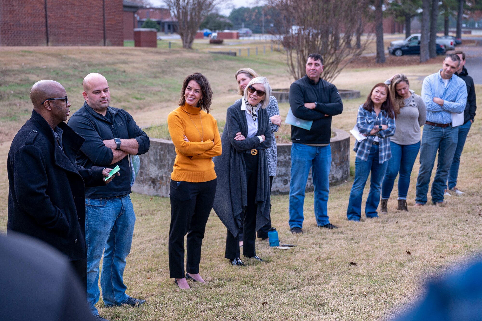 Airmen read off a personal anecdote during a group project.