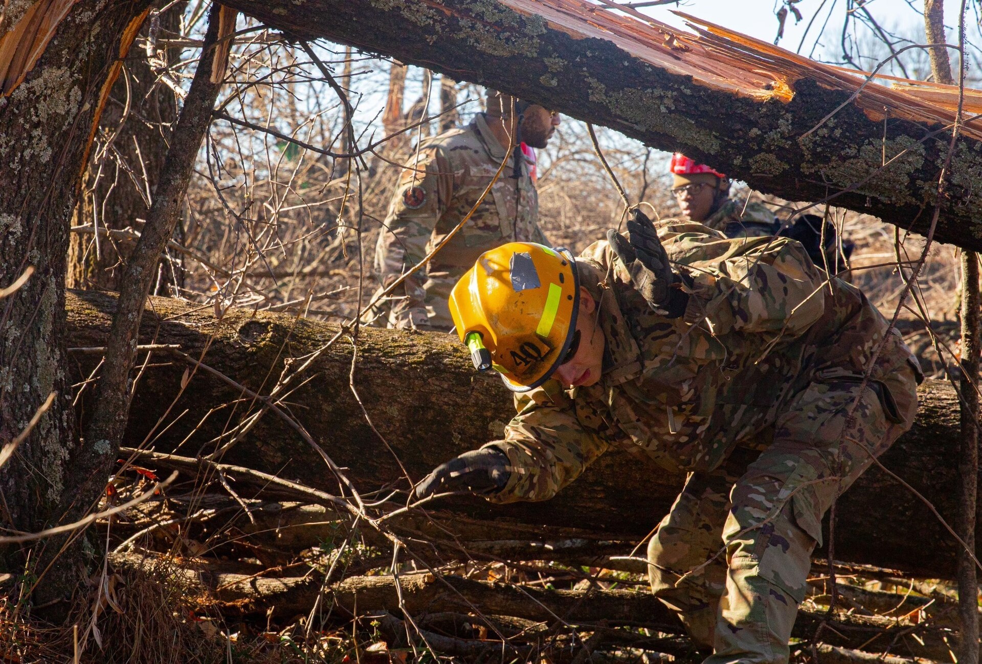 Army Guardsmen with the 301st Chemical Battalion and Air Guardsmen with the 123rd Airlift Wing continue search and rescue missions in Mayfield, Ky. on December 12th, 2021.

"I feel like extraction training has prepared me really well for a real world scenario like this," said Pvt. Tyler Price, 301st Chem. Co. "We have shown that we have a really good response time with people coming together from all over the state and they have all been able to get here quickly."