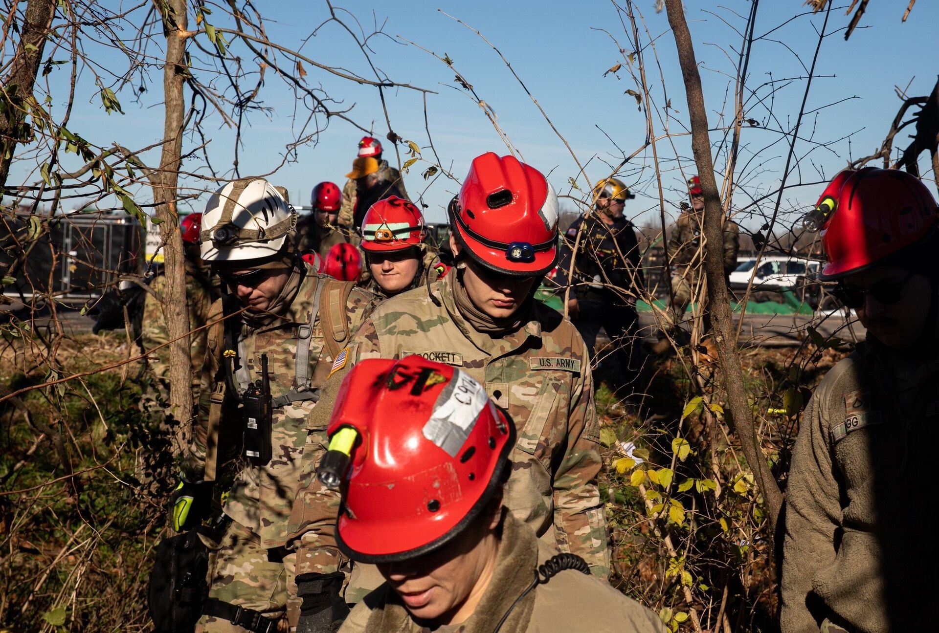 Army Guardsmen with the 301st Chemical Battalion and Air Guardsmen with the 123rd Airlift Wing continue search and rescue missions in Mayfield, Ky. on December 12th, 2021.

"I feel like extraction training has prepared me really well for a real world scenario like this," said Pvt. Tyler Price, 301st Chem. Co. "We have shown that we have a really good response time with people coming together from all over the state and they have all been able to get here quickly."