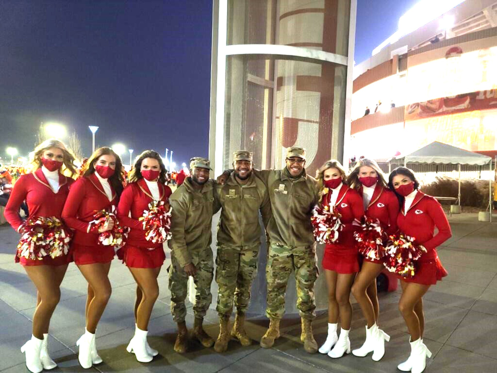 A photo of A1C Posey at Chiefs game.