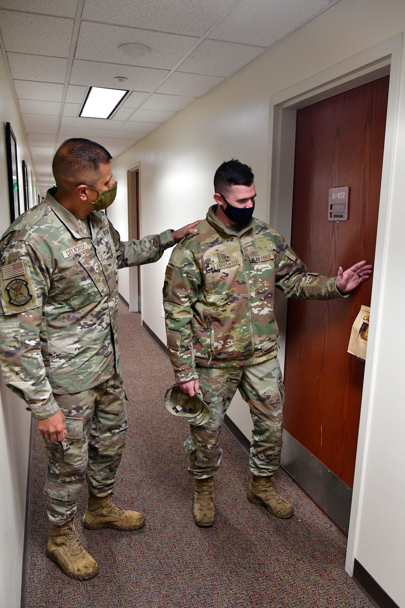 First sergeants deliver cookies at the dorm