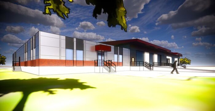 Artist's rendering of new LRS warehouse at Offutt AFB