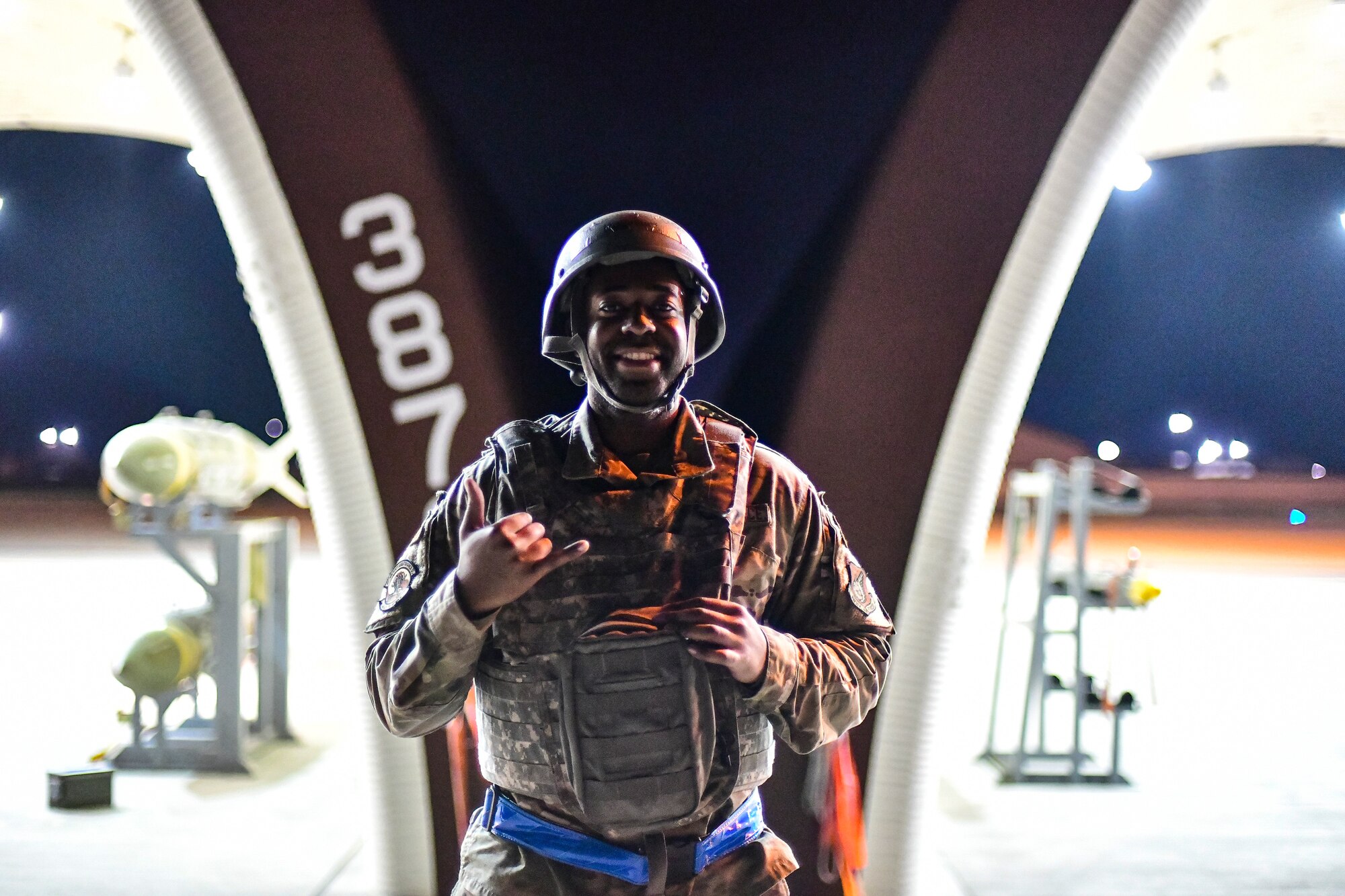 An Airman poses for a photo.