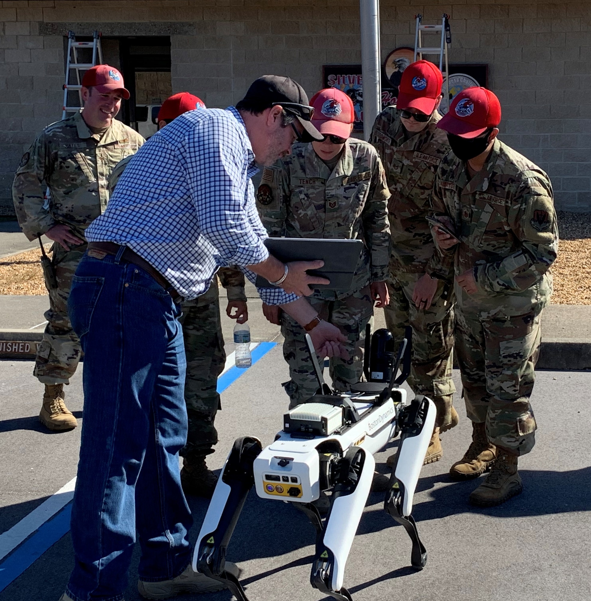 Civil engineers with Boston Dynamics robot