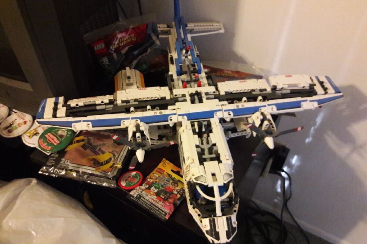 Lego model airplane.