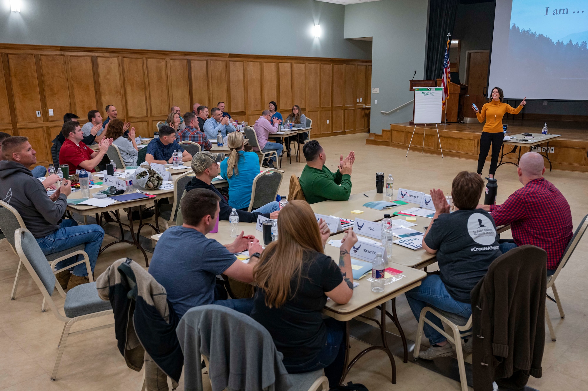 Team Little Rock leaders participate in an activity during Dare to Lead training.