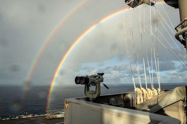 211211-N-YP095-1006 ATLANTIC OCEAN (Dec. 11, 2021) The Nimitz-class aircraft carrier USS Harry S. Truman (CVN 75) transits the Atlantic Ocean, Dec. 11, 2021. The Harry S. Truman Carrier Strike Group is on a scheduled deployment in the U.S. Sixth Fleet area of operations in support of naval operations to maintain maritime stability and security, and defend U.S., allied and partner interests in Europe and Africa. (U.S. Navy photo by Mass Communication Specialist Seaman Abbigail Beardsley )