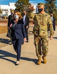 Army general and Deputy Secretary of Defense meet.
