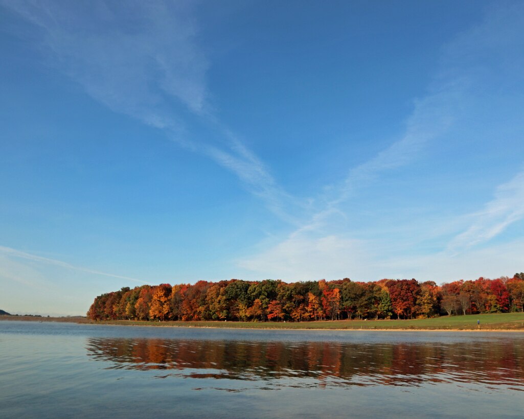 The vibrant colors of fall foliage is caused by the presence of pigments that are revealed as the trees slow down photosynthesis in preparation for the winter season. This reduces the amount of chlorophyll pigments that give leaves their green color and lets other hidden colors shine through. The Northern Area Dam & Reservoir Projects offer numerous scenic views during the “leaf peeping season”.