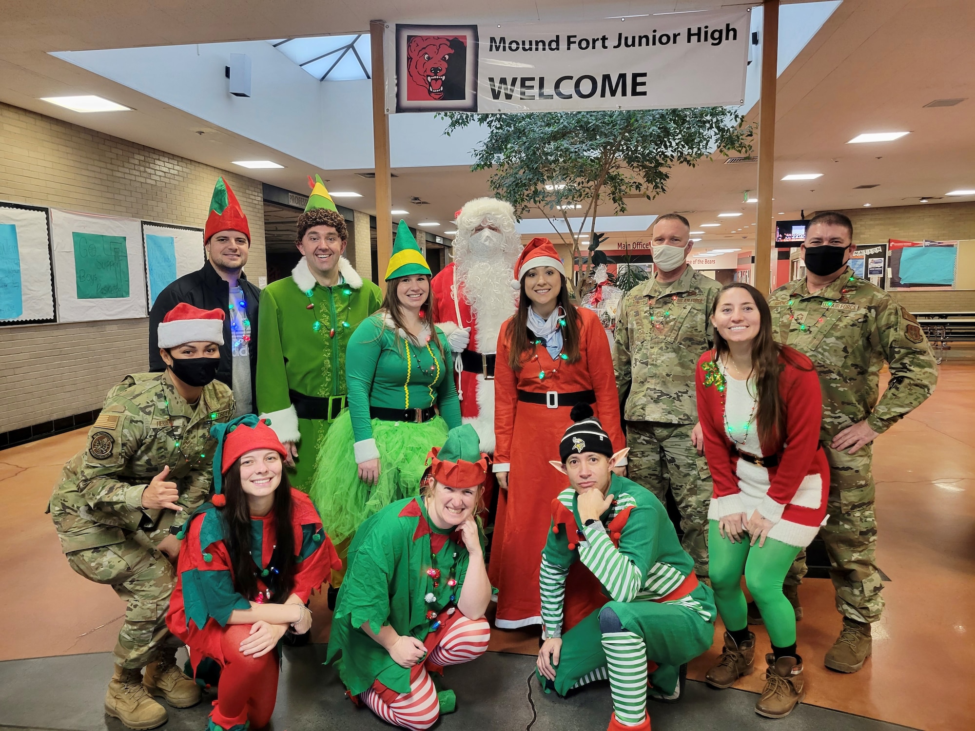 Members and friends of the 67th Aerial Port Squadron pose for a group photo