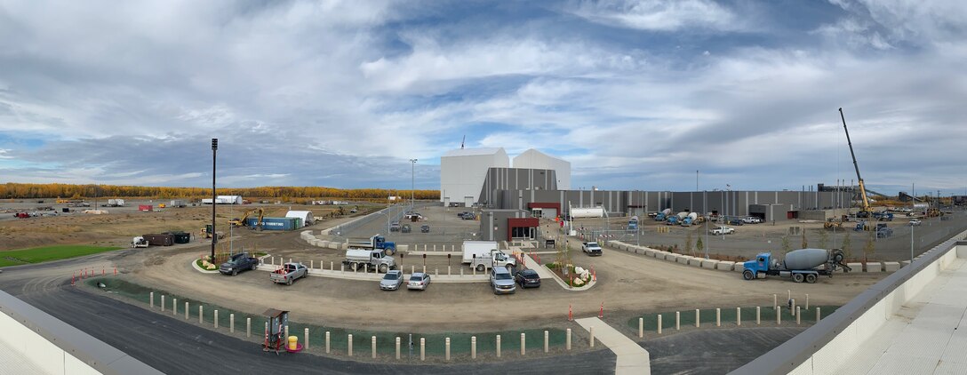 The U.S. Army Corps of Engineers – Alaska District nears completion of the long range discrimination radar at Clear Space Force Station on Oct. 15, 2020.