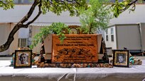 A memorial planter box was unveiled, this summer, at the Quality Assurance office, Code 135, of Pearl Harbor Naval Shipyard and Intermediate Maintenance Facility as a gift honoring the memories of Roldan Agustin and Vince Kapoi, Jr. whose lives were sadly taken by an active-duty Sailor at Dry Dock 2, Dec. 4, 2019. (U.S. Navy photo by Dave Amodo released)