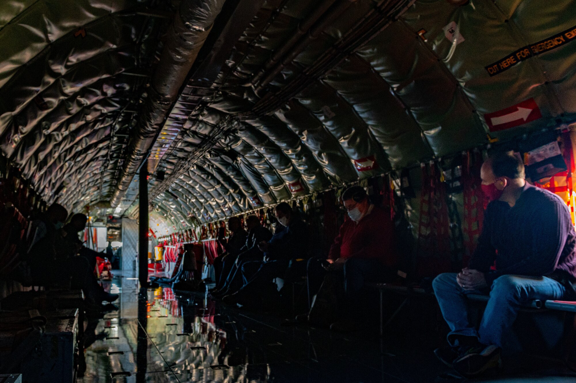 A photo of the inside of a plane.