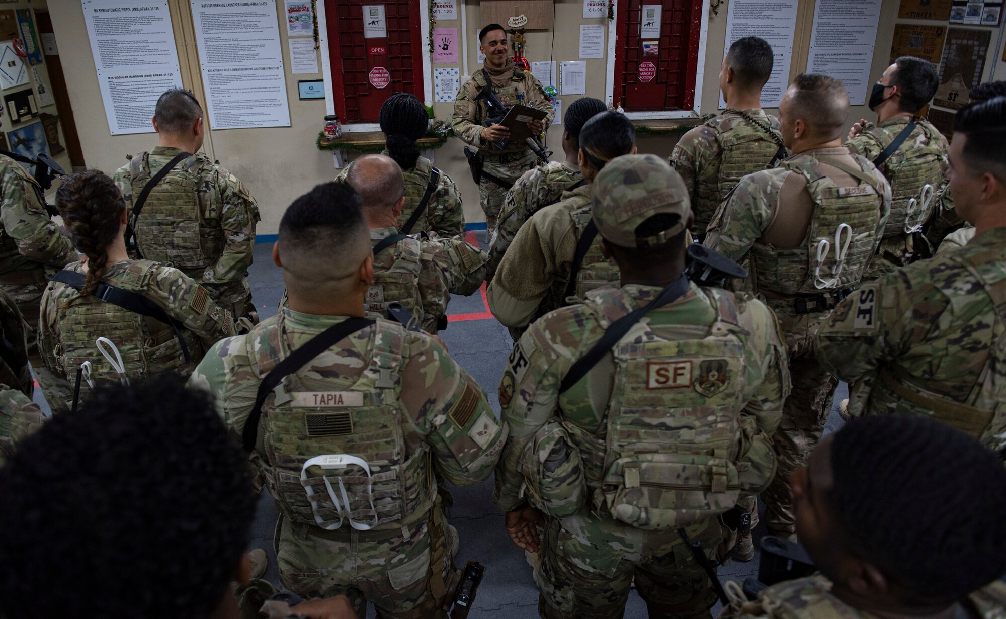 386th ESFS conducts guard mount