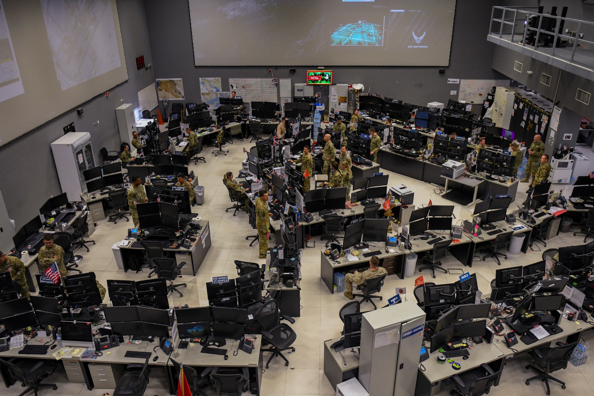 The Combined Air Operations Center is an area filled with computers