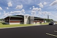 A rendering of the new police station that is under construction at Fort Indiantown Gap, Pa.