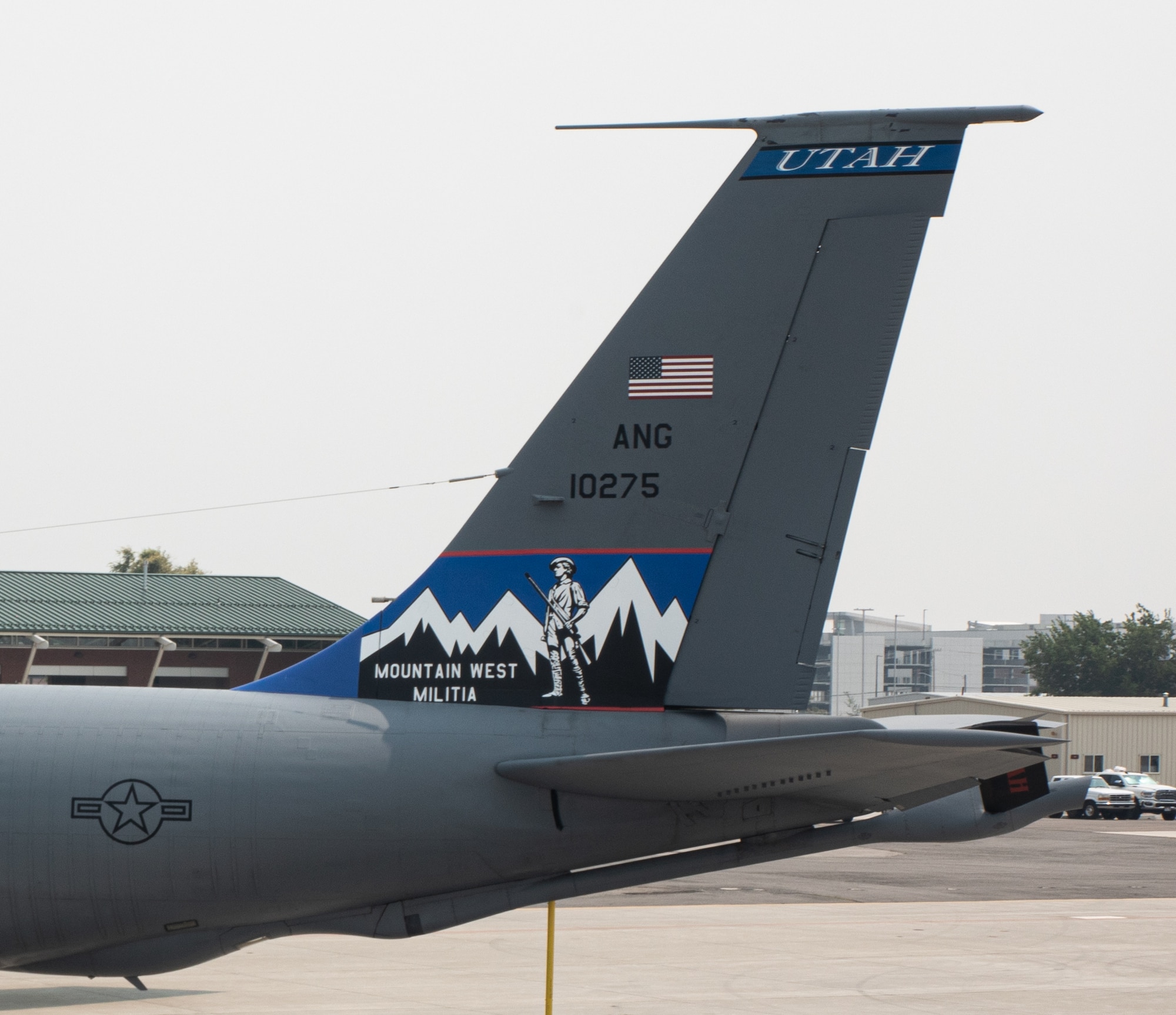 On Aug. 7, 2021, the Utah Air National Guard, in collaboration with Collins Aerospace, successfully demonstrated advanced communication, mission computing and sensor technologies to support JADC2 (Joint All Domain Command and Control) and ABMS (Advanced Battle Management) initiatives on a KC-135 Stratotanker at the Roland R. Wright Air National Guard Base in Salt Lake City, Utah. (Photo by Tech. Sgt. Colton Elliott)