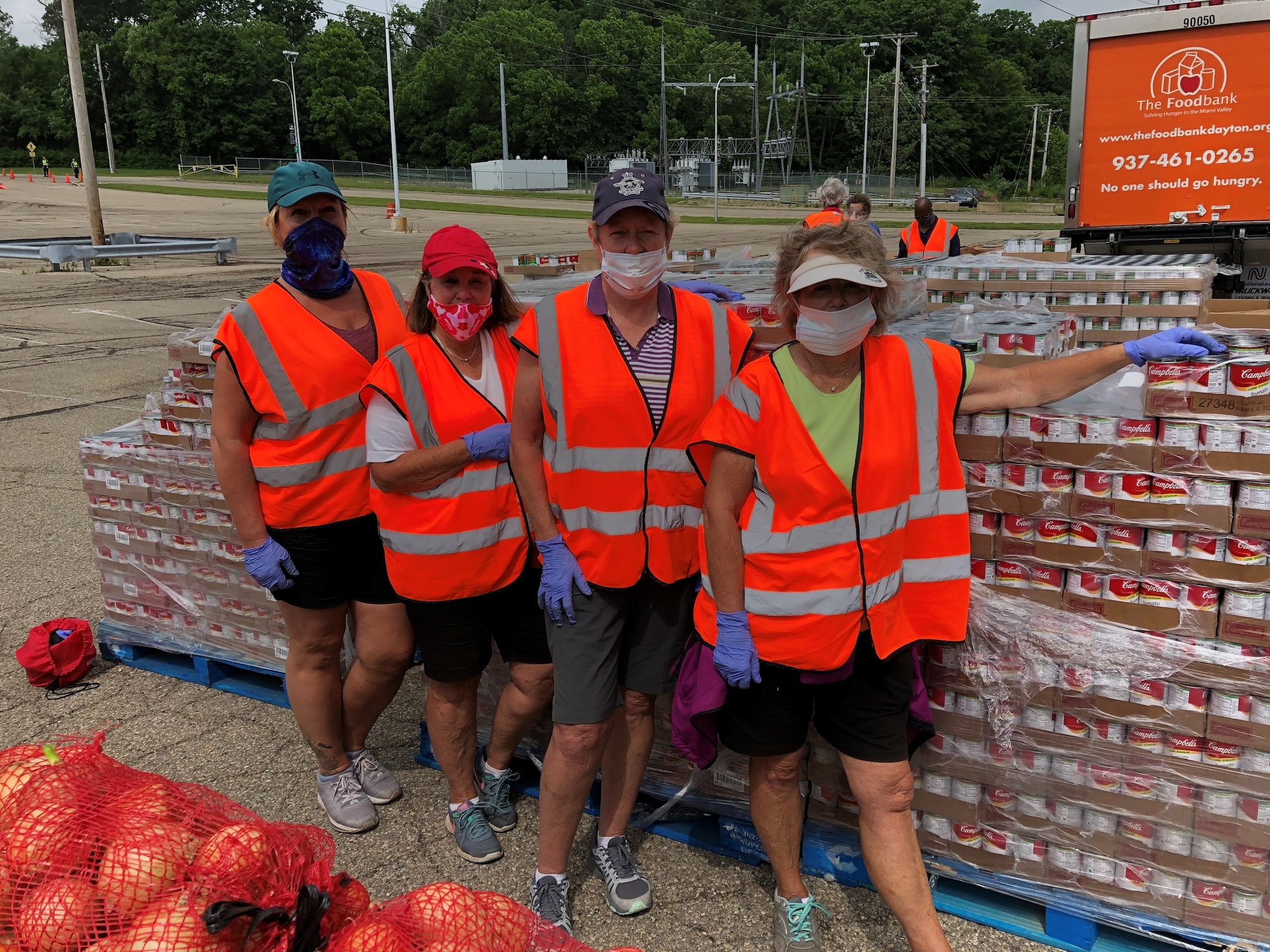 International partners in AFSAC at Wright-Patt donate their time to volunteer with the Dayton Foodbank (Courtesy Photo: AFSAC FLO Community).