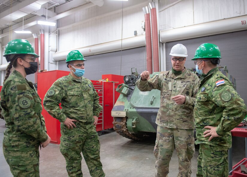 Croatian Service Members visit the Regional Training Site-Maintenance (RTS-M) at Camp Ripley, Minnesota, October 24, 2021
