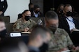 Sgt. Maj. Julie A.M Guerra, deputy chief of staff, G-2, listens to junior enlisted Soldiers brief at the U.S. Army People First Task Force Solarium at West Point, NY, March 19, 2021. The Solarium was held to help junior service members to communicate with the Army’s senior leaders about finding solutions to important issues occurring in the Army. (U.S. Army photo by Sgt. Elizabeth Rundell)