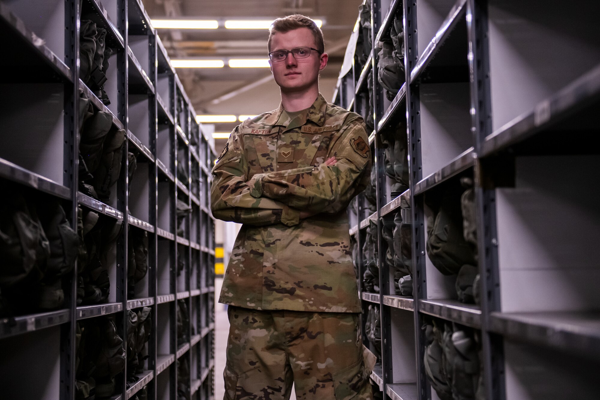 Senior Airman Zachary Kafton, material management Airman in the 419th Logistics Readiness Squadron at Hill Air Force Base, Utah.