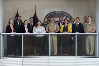 211101-N-N2201-001 WASHINGTON (November 1, 2021) -- Program Executive Office Strategic Submarines' Columbia Class Submarine Program team photo for the Packard Award. Photo taken in Bldg. 201 at the Washington Navy Yard. (U.S. Navy photo by Laura Lakeway)