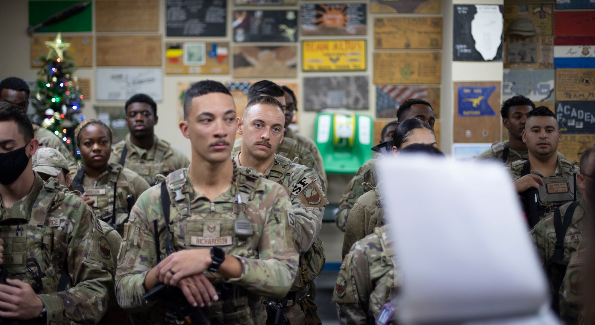 386th ESFS conducts guard mount