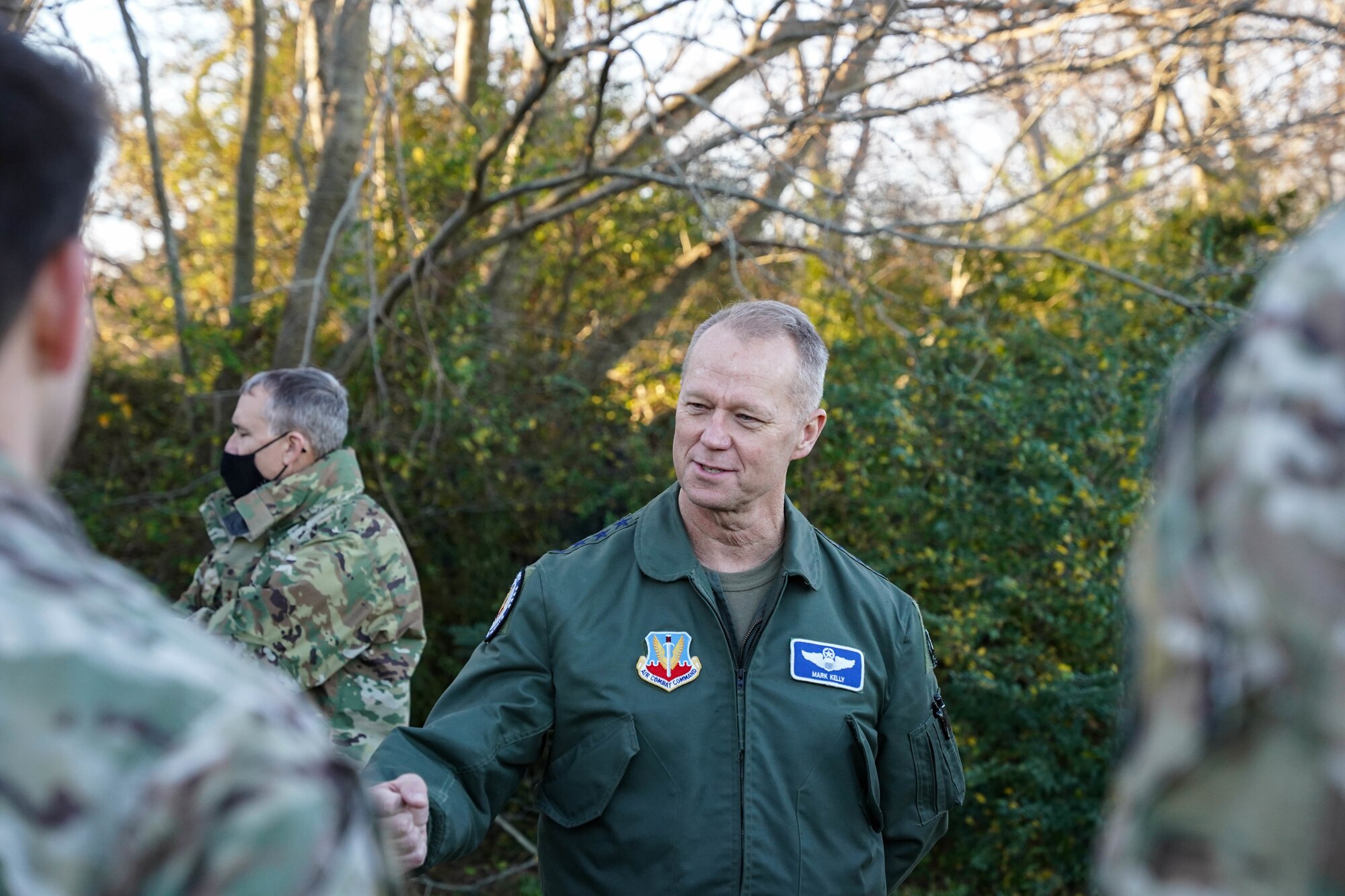 Photo of Gen. Mark Kelly, commander of Air Combat Command,  during the Agile Combat Employment Command Control and Communications Rehearsal