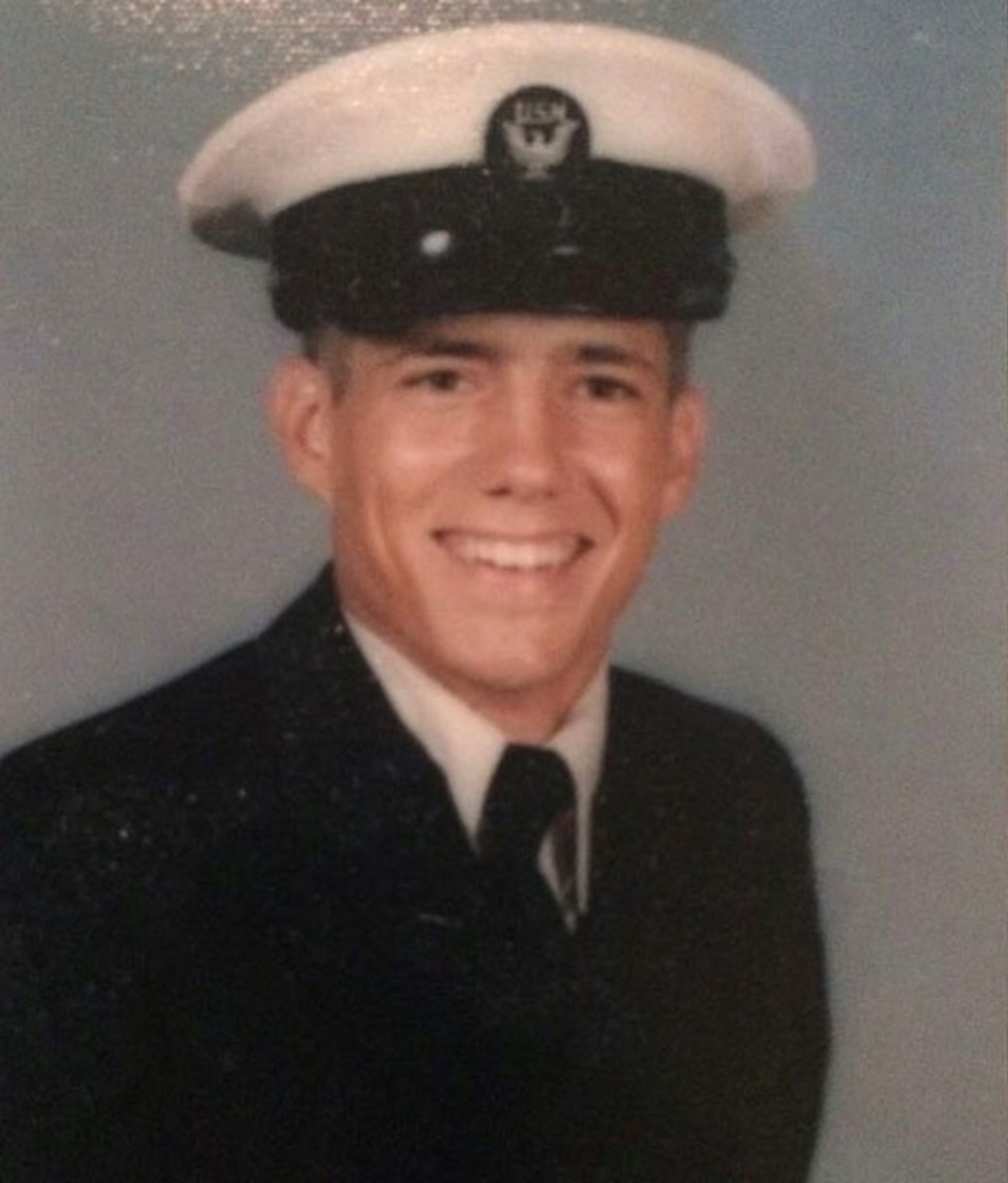 Michael Piepenbring, a retired U.S. Navy Petty Officer 2nd Class, served as a dental technician from 1975-1979. U.S. Air Force Maj. Will Piepenbring, his son, spoke about his inspiration by his grandfather to join the military and talked about his father’s time in service during a living history event in Douglas, Georgia, Dec. 4, 2021. (Courtesy Photo)