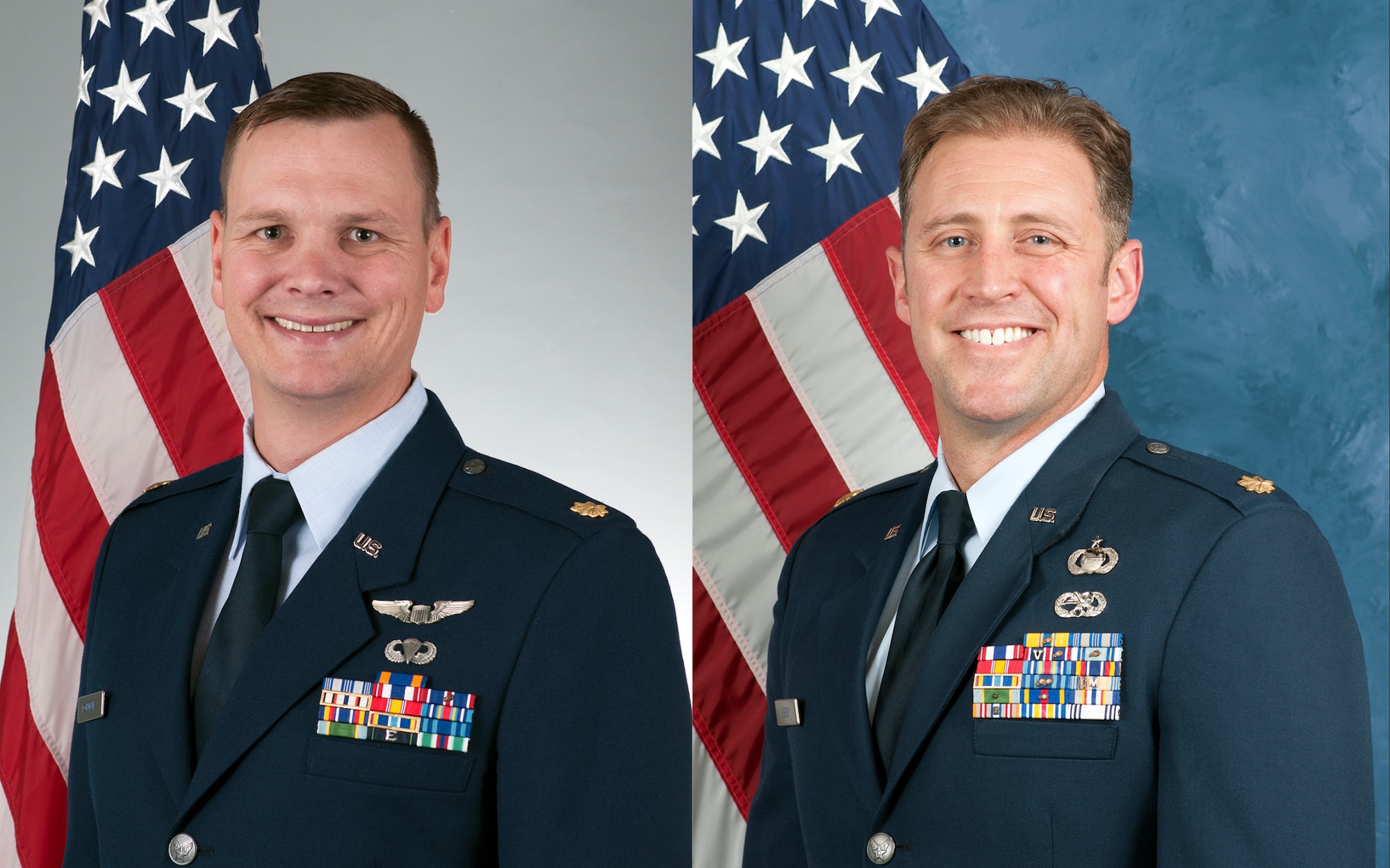 Maj. Reed Kobernik (left) and Maj. Chris LeRoy (right), members of the Nevada Air National Guard.