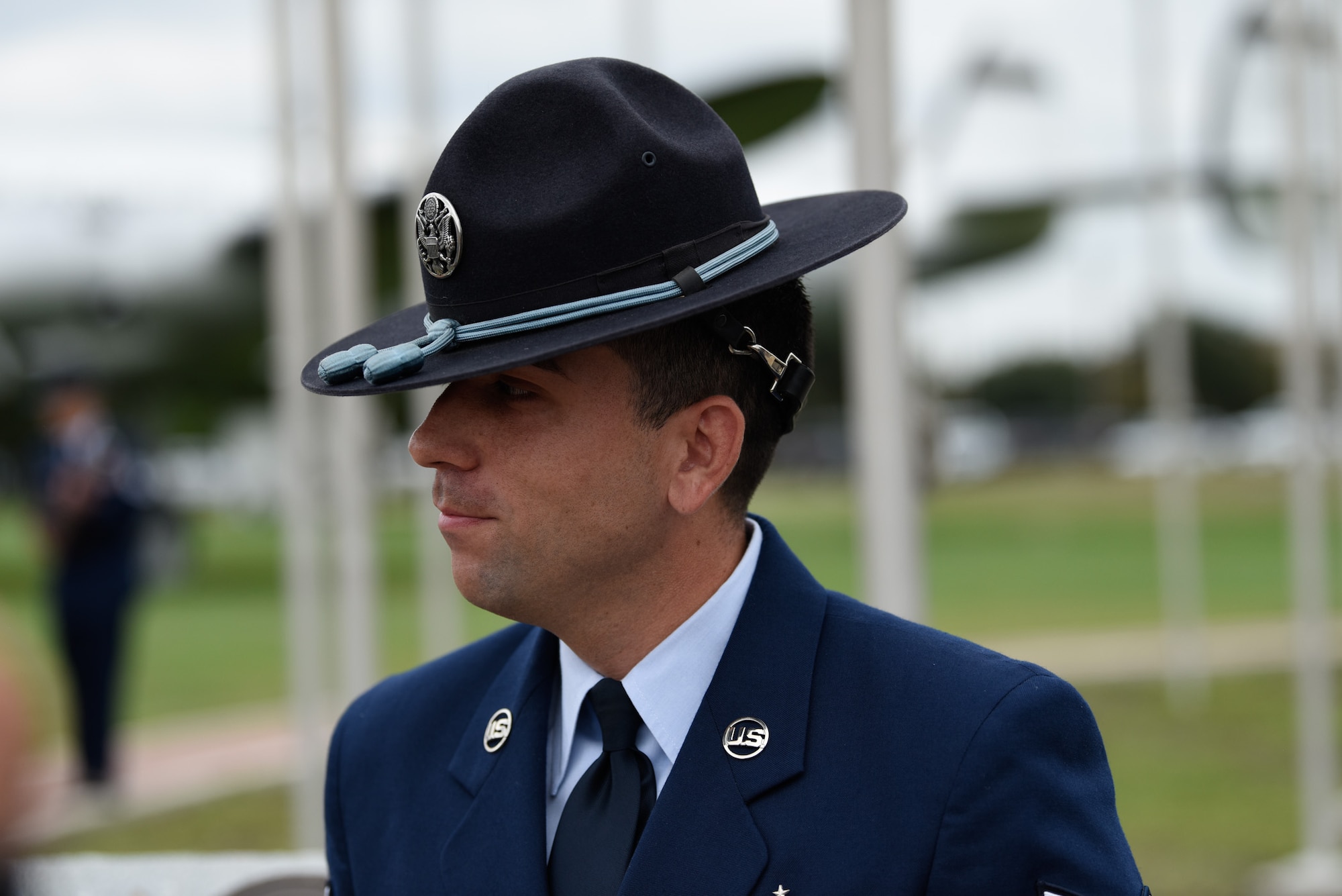 TSgt Figueroa at the MTI Monument at JBSA-Lackland