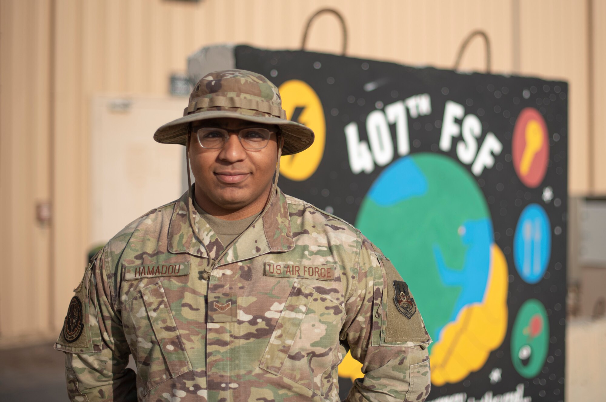 A1C Hamadou poses for a photo
