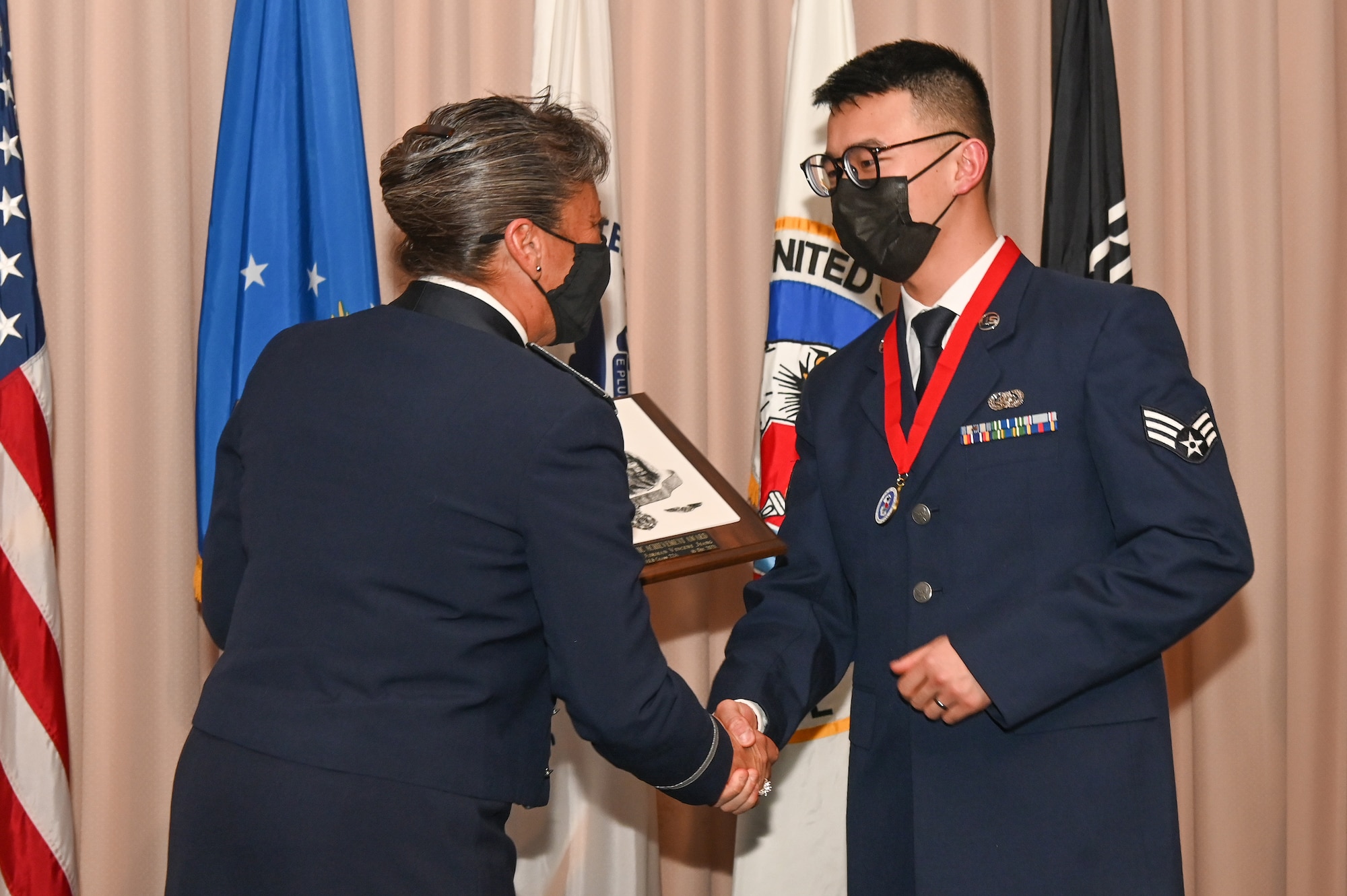 Installation commander congratulates Airman