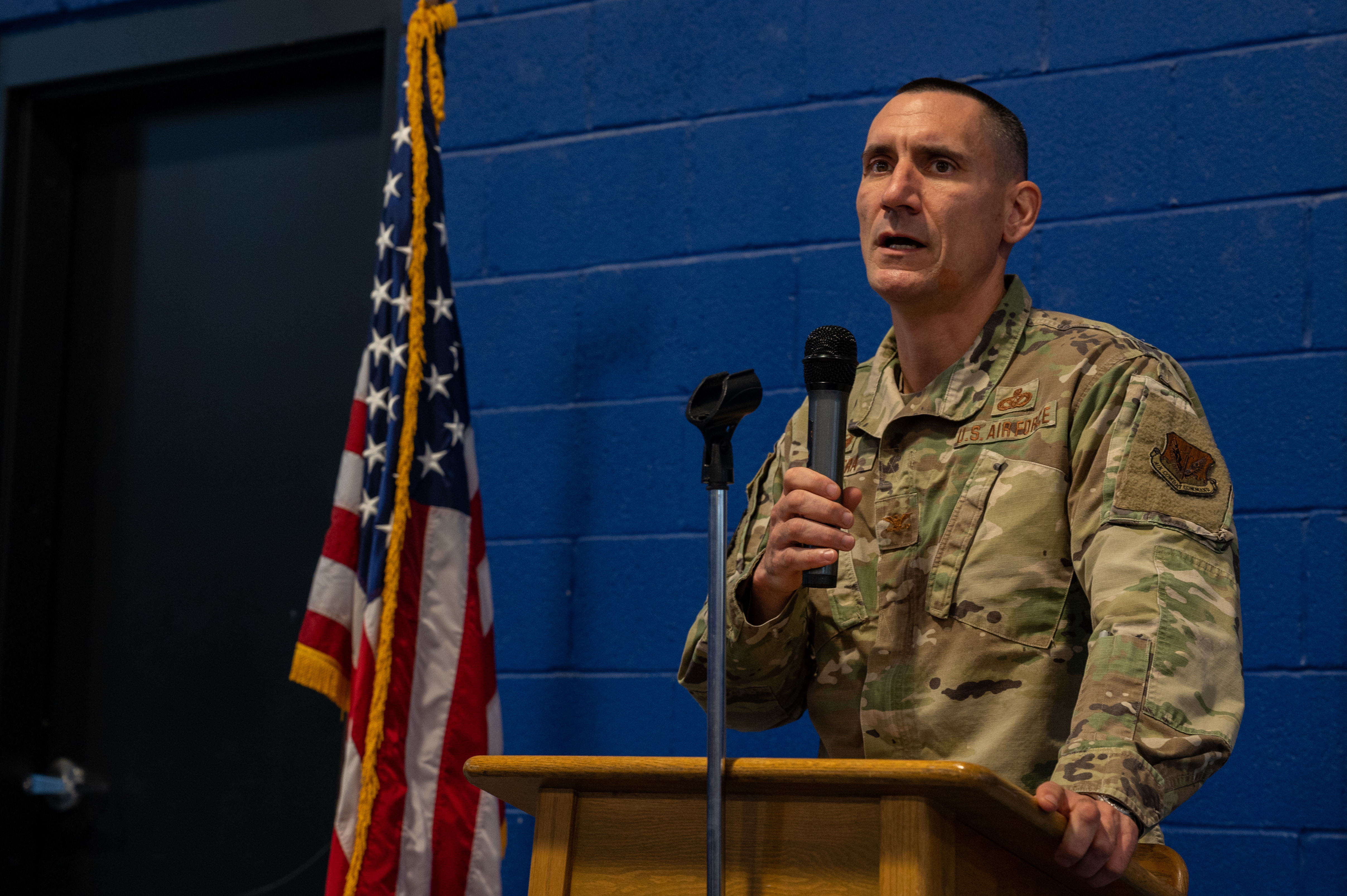 Airman providing speech