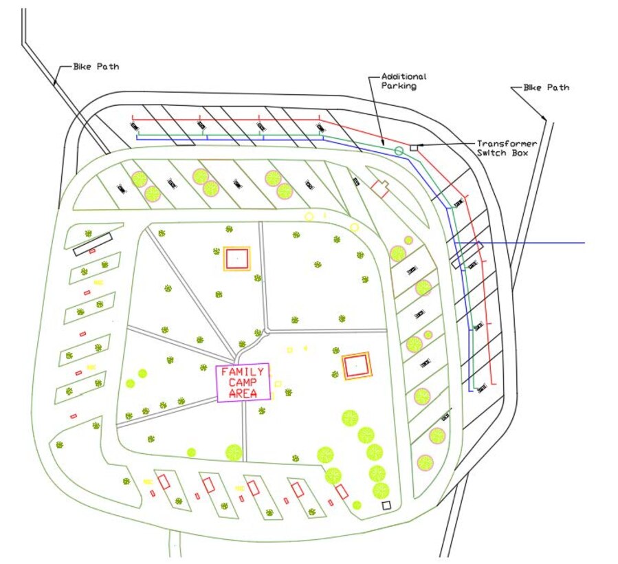 The 412th Force Support Squadron and 412th Civil Engineer Group officially began work to expand the FamCamp following a groundbreaking ceremony on Edwards Air Force Base, California, Dec. 6. The project will add 16 more RV spots to the 19 currently available. (Air Force graphic courtesy of 412th CEG)