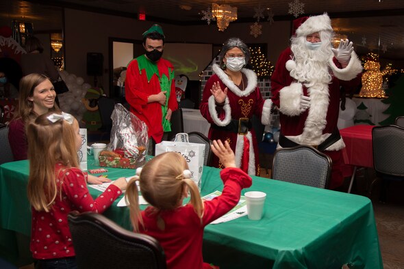 Santa visiting children