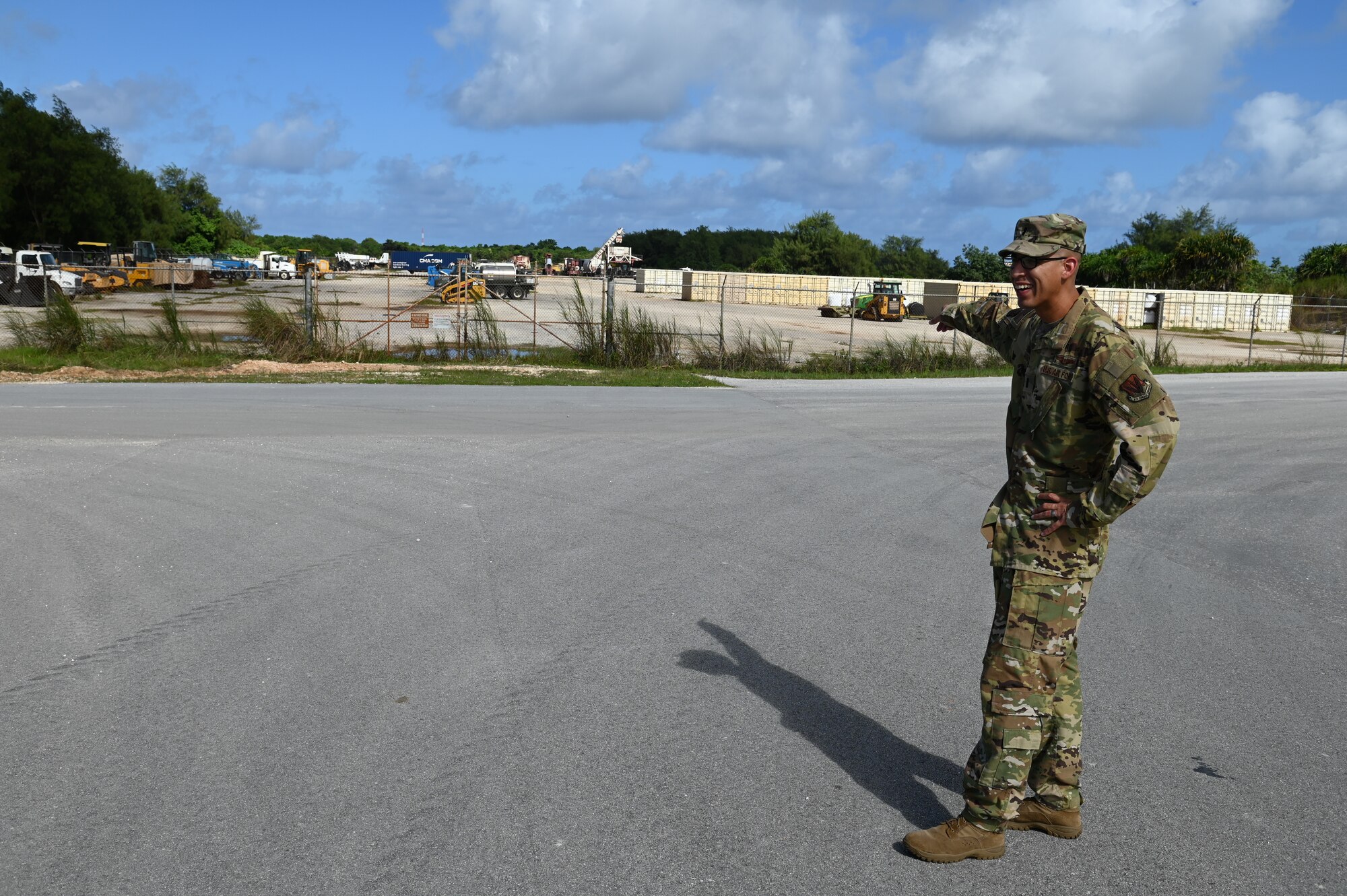 1st Lt Benavides pointing to an area.