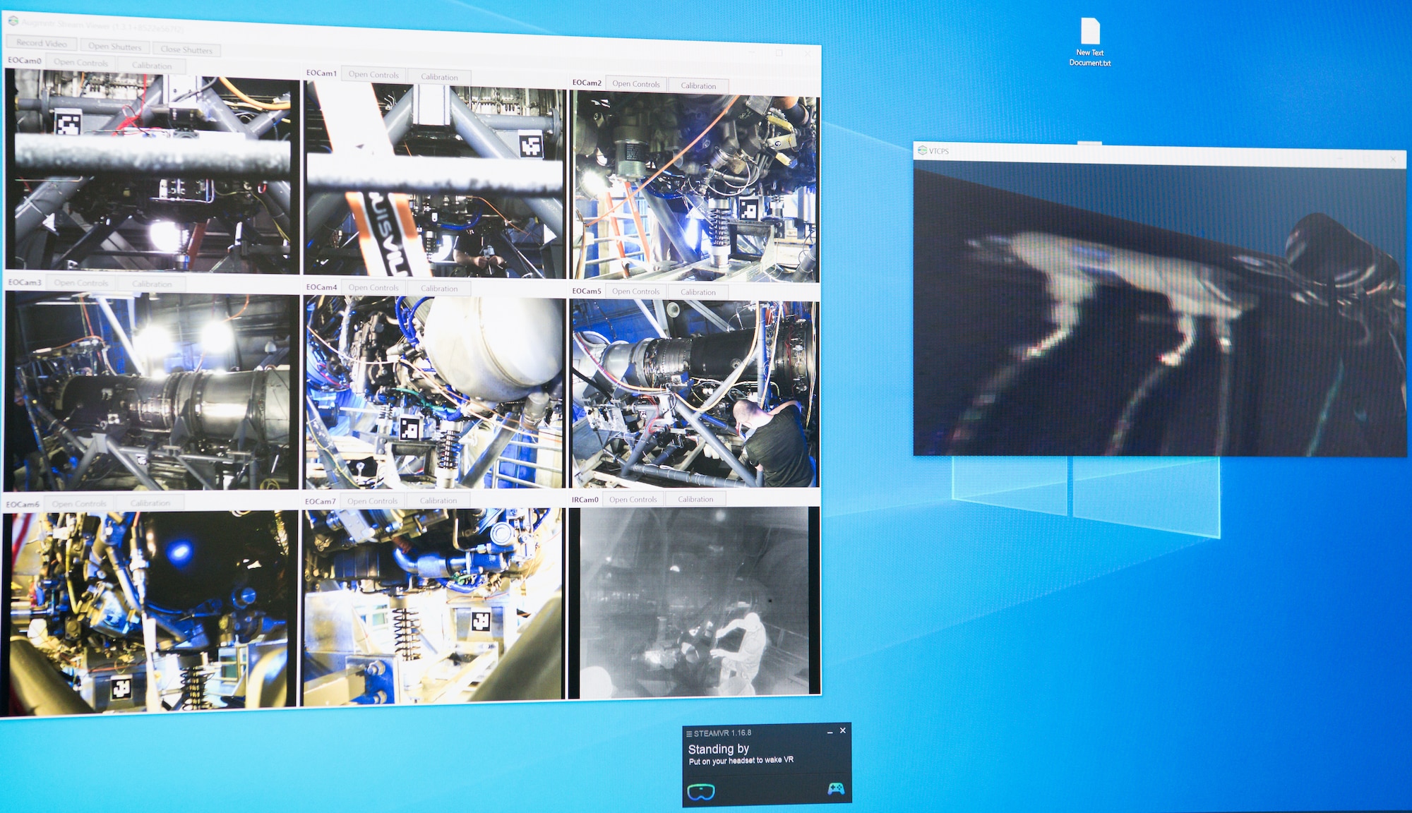 The interface of the Virtual Test Cell Presence System, shown here, is displayed on a monitor during a trial of the system during sensor testing in the Engine Test Facility Sea Level Test Cell 1, June 15, 2021, at Arnold Air Force Base, Tenn.