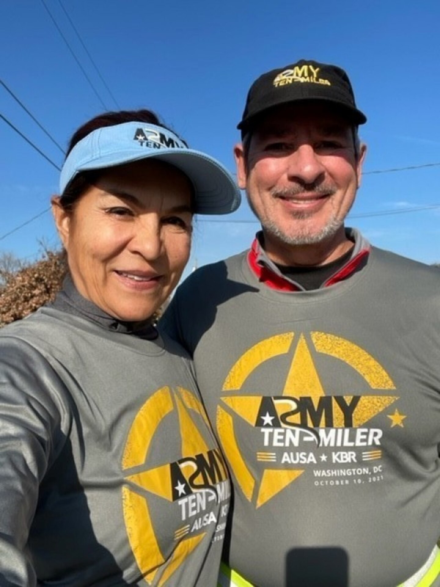 Dr. Raymond Vazquez is pictured with his wife, Teresa. Vazquez credits his wife for pushing him to keep the tradition of participating in the annual Army Ten-Miler going for the past seven years. (U.S. Army photo courtesy Dr. Raymond Vazquez)