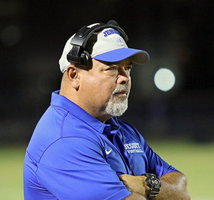Marine veteran, Matt Thompson, is the head coach of Jesuit Highschool Football team, from Tampa, Fl . Thompson's has served as the head coach since 2013, and this year the team one the Florida State Championship.