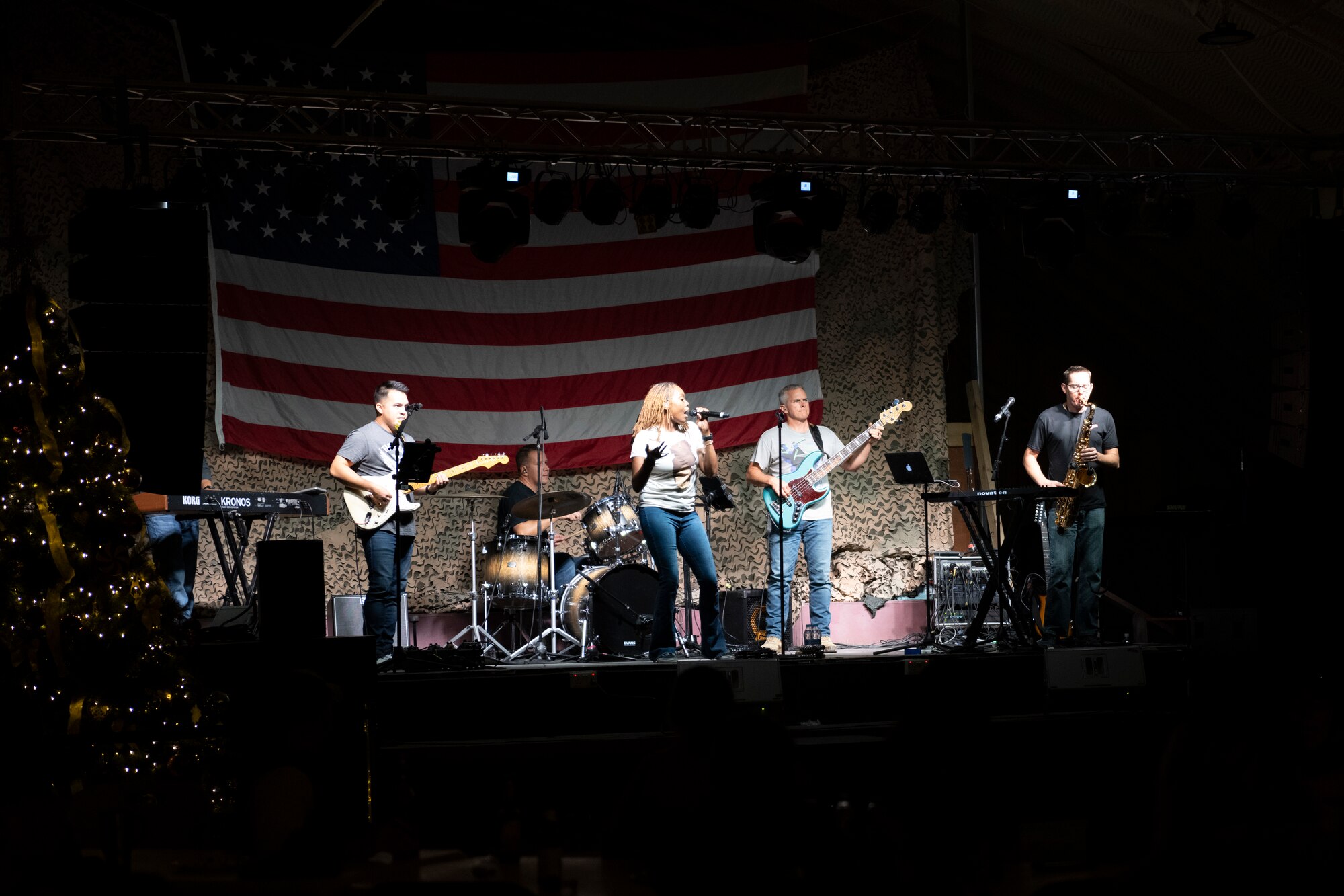 band performs