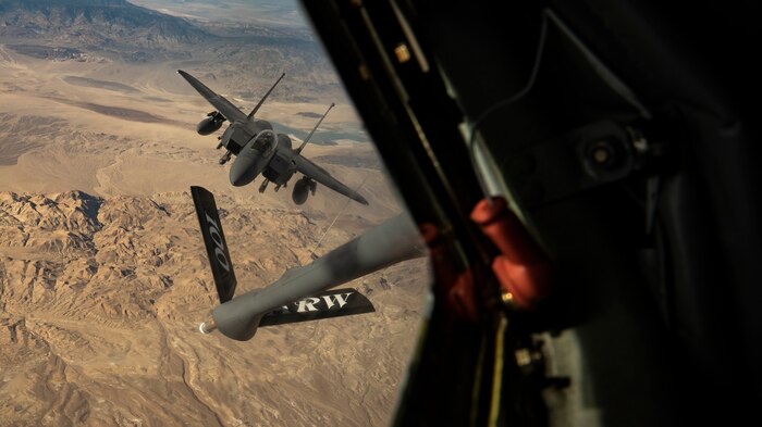 F-15 refueling over Nevada Test and Training Range