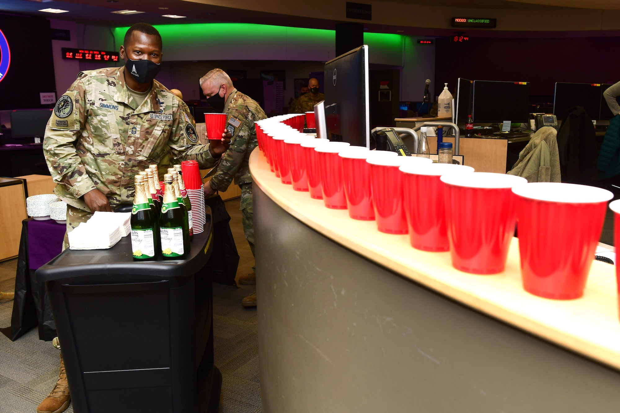 JTF-SD leaders toast to the Space Force in honor of its second birthday.