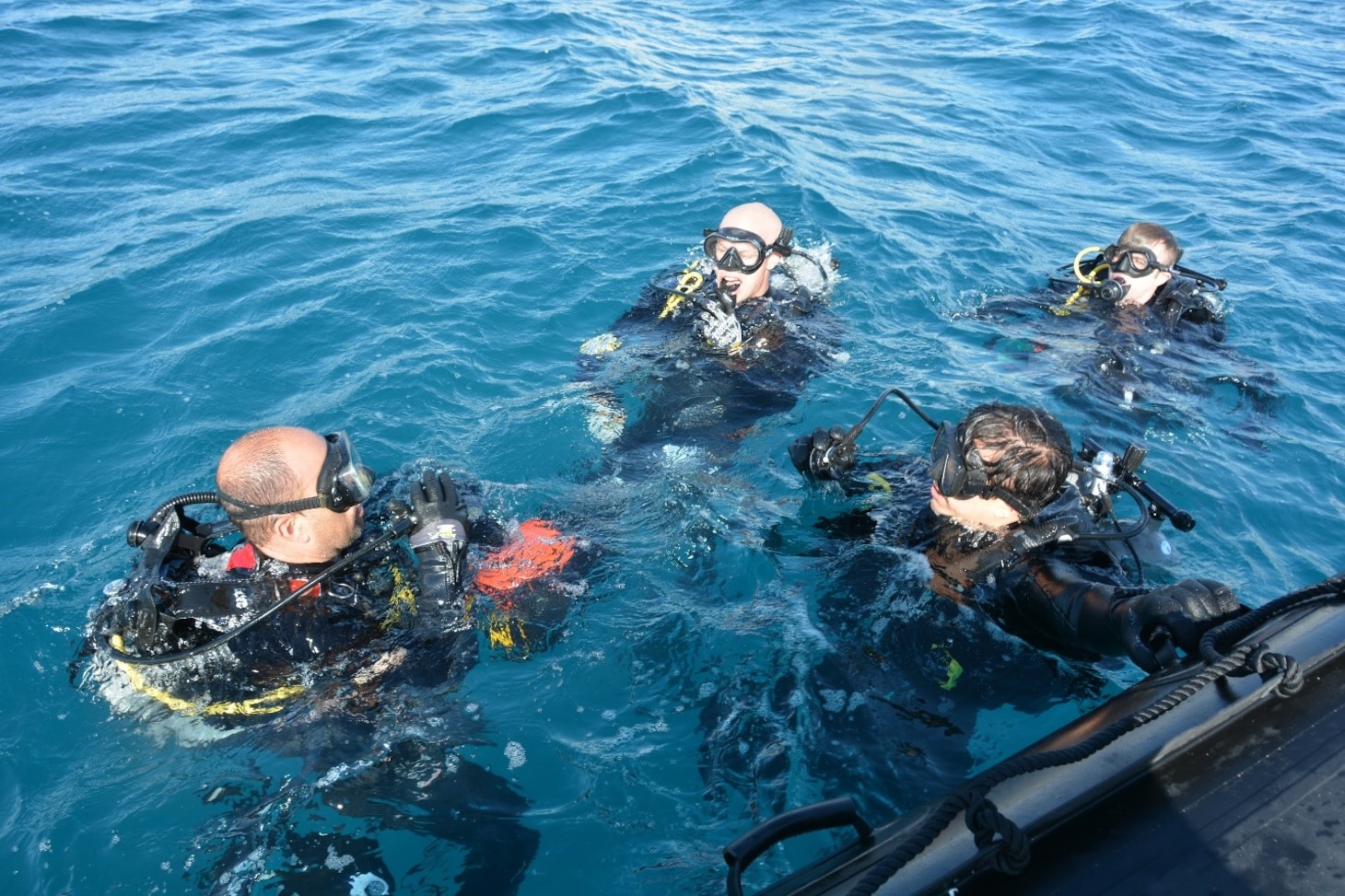 (Dec. 12, 2021) U.S. Navy divers, assigned to Construction Dive Detachment ALFA (CDD/A), a detachment of Underwater Construction Team (UCT) ONE, conduct joint dive training and exchange with the Cypriot National Guard, Cyprus Navy, Cyprus National Police, and Cyprus Fire Service personnel, Dec. 12, 2021. The training and exchange covers dive operations, dive medicine, underwater search techniques, and rescue operations. The UCT CDDs are specially trained and equipped units within the Navy Expeditionary Combat Force that construct, inspect, repair and maintain ports, ocean facilities, underwater systems and general maritime infrastructure.