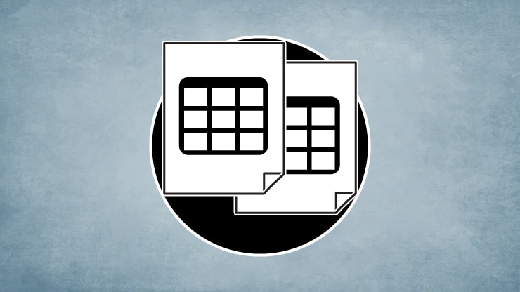 Icon depicting spreadsheets for download